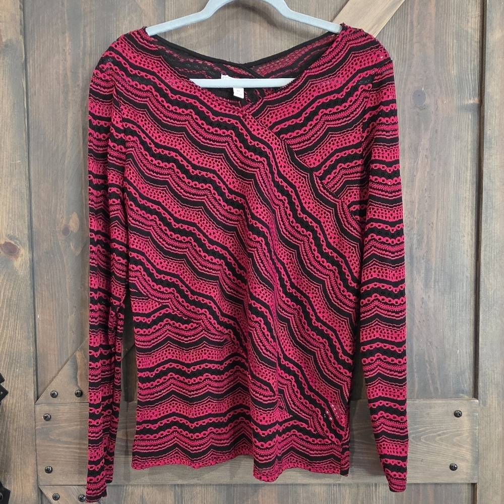 Dana Buchman Long Sleeve Knitted Blouse- Size XL